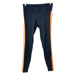 NWT Sweaty Betty Leggings Full Length 27" Beetle Blue Orange Stripe Size Small